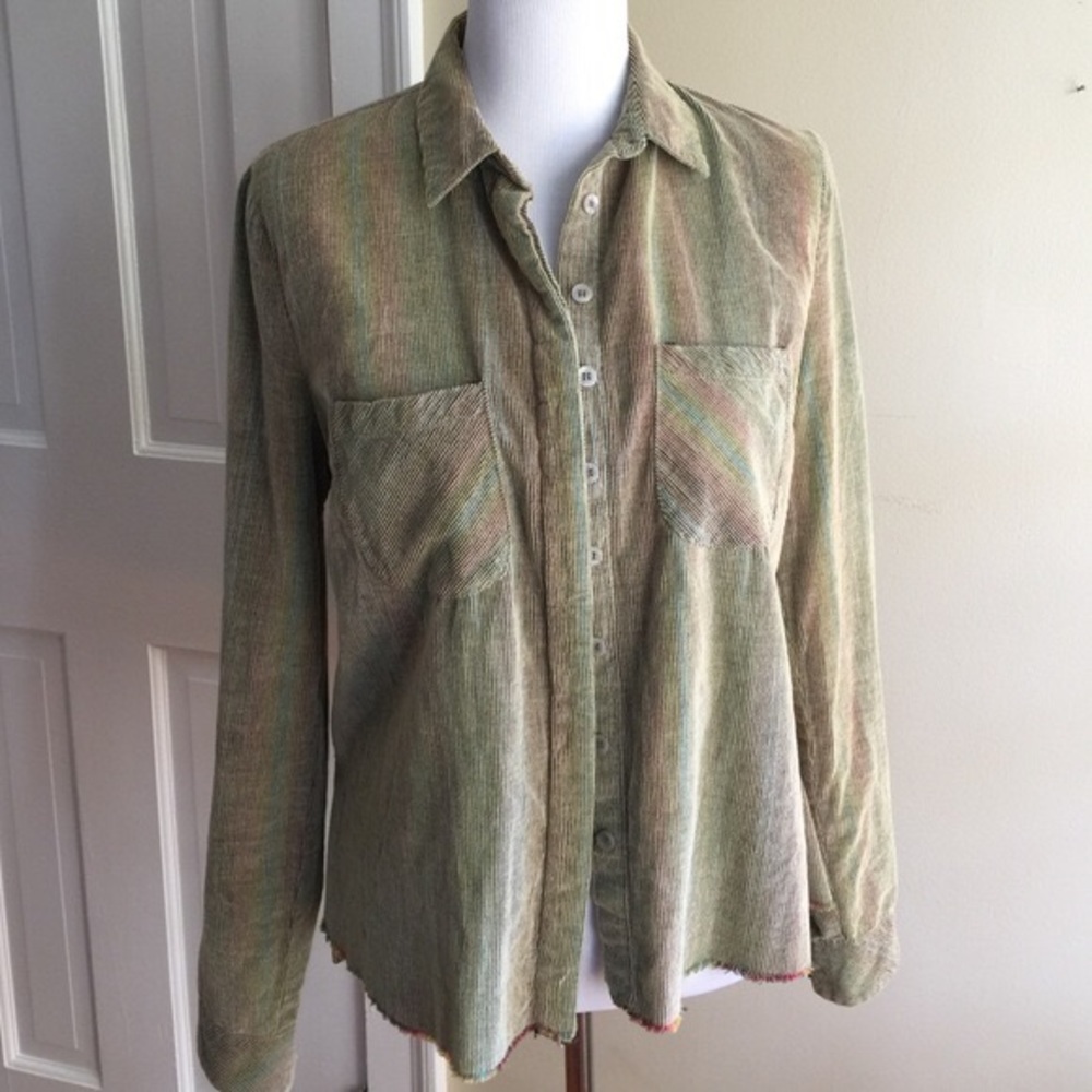 Free People/We The Free/multicolor corduroy shirt!